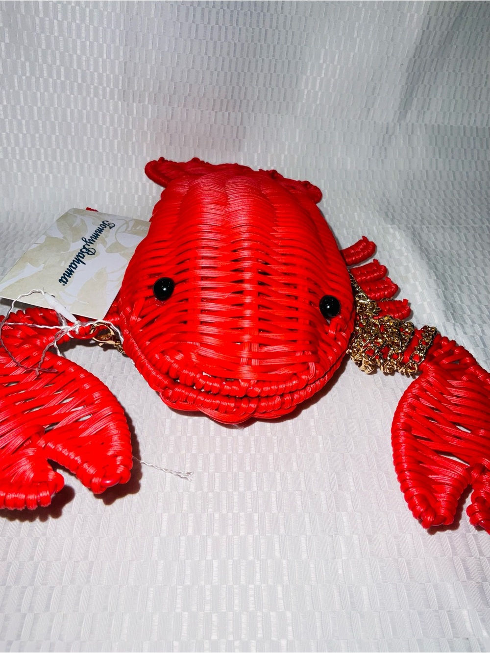 Tommy Bahama Red Woven Lobster Crossbody Bag - Picture 9 of 15